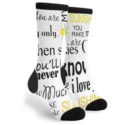 934 Unisex Sneakersocken Du Bist Mein Sonnenschein Haussocken Premium Sport Socken Weich Für Damen Everyday Sport 40Cm von 934