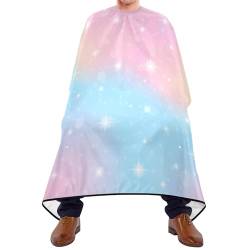 Friseure Kleid Abstrakte Galaxie-Fantasie-Rosa-Blaue Gelbe Regenbogen-Sterne Schneideumhang Polyester Schürze Wasserdicht Friseur Schürze Für Frauen Erwachsene Kinder von 934