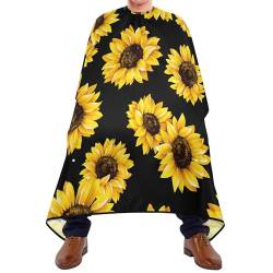 Friseurumhang Gelbe Sonnenblumen Nahtlos Auf Schwarzem Dunkel Friseure Kleid Mode Haarschneiden Cape Wasserdicht Barber Cape Für Haarschnitt Kinder Erwachsene von 934