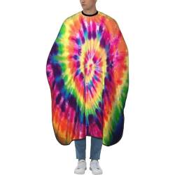 Haarschneideumhang Regenbogen-Spin-Tie-Dye Schneideumhang Universal Haircut Cape Professionelle Barber Cape Für Haarschnitt Kinder Frauen von 934