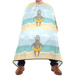 Salon Umhang Happy Cute S-Loth Am Ocean Beach Mit Yellow Duck Inflatable Circle Haarschneide Umhang Universal Barber Cape Antistatisch Haarschneiden Umhang Für Erwachsene Kinder Salon von 934