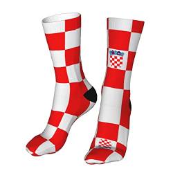 942 Kuschelsocken 50Cm Kroatien-Flagge Muster Socken Bunte Mädchensocken Modische Slipper-Socken Für Fußball, Verkleidung Party, Männer von 942