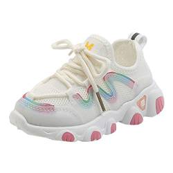 95 Kinder Sneaker Freizeitschuhe Baby Mädchen Jungen Mesh Sneakers Schuhe Schuhe Outdoor Slip-On Sportschuhe Sport Run Sneakers Turnschuhe Atmungsaktive Kinderschuhe Sportschuhe (Weiß, 28) von 95