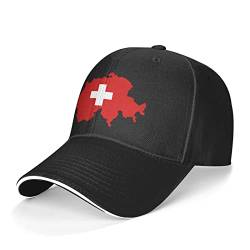 956 Golf Caps Sport Golf Hüte Washed Baseball Mütze Schweiz Schweizer Kartenflagge Sommer Kappe Für Auf Reisen, Running, Tennis von 956