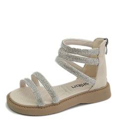 Kinderschuhe Mädchen Princess Sandaletten Mädchen Sandalen Sommer Kinder Kleid Schuhe Freizeitschuhe Mädchen Weichen Boden Offene Zehen Sandalen Prinzessin Schuhe Hausschuhe (Beige, 4-4.5 Years) von 95sCloud-1