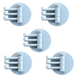 95sCloud 5PCS Selbstklebend Handtuchhaken, 3-Hook Bademantelhaken Haken Wandhaken rostfrei Bad und Küche Bathroom Kitchen Hook Handtuchhalter Kleiderhaken Ohne Bohren (Blau) von 95sCloud