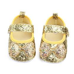 95sCloud Baby Mädchen Babyschuhe Lauflernschuhe Weihnachten Sequin Bow-Knot Krippeschuhe, Ballerina Princess Schuhe Kleinkind Krabbelschuhe Wanderschuhe Mokassins Shoes (Gold, 11) von 95sCloud