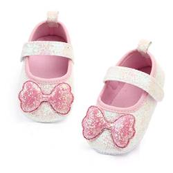 95sCloud Baby Mädchen Babyschuhe Lauflernschuhe Weihnachten Sequin Bow-Knot Krippeschuhe, Ballerina Princess Schuhe Kleinkind Krabbelschuhe Wanderschuhe Mokassins Shoes (Pink, 13) von 95sCloud