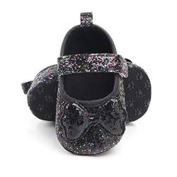 95sCloud Baby Mädchen Babyschuhe Lauflernschuhe Weihnachten Sequin Bow-Knot Krippeschuhe, Ballerina Princess Schuhe Kleinkind Krabbelschuhe Wanderschuhe Mokassins Shoes (Schwarz, 11) von 95sCloud