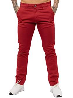 989Z? ENZO Herren Skinny Slim Fit Chinos Stretch Hose Pants, rot, 32W / 34L von 989Zé ENZO