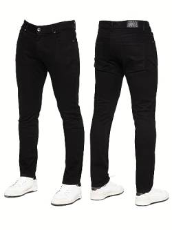 989Zé ENZO EZ325 Herren-Jeans, Stretch, Skinny-Fit, Denim-Hose, alle Taillengrößen, Schwarz , 48W x 30L von 989Zé ENZO