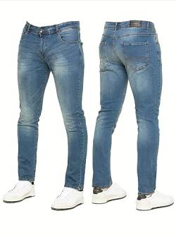 989Zé ENZO EZ325 Herren-Jeans, Stretch, Skinny-Fit, Denim-Hose, alle Taillengrößen, hellblau, 32 W / 32 L von 989Zé ENZO