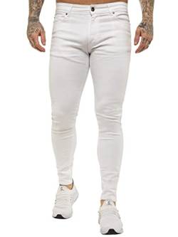 989Zé ENZO EZ326 Herren-Jeans, Sim-Fit, Stretch-Jeans, Denim-Hose, alle Taillengrößen, weiß, Bundweite: 91 cm, beinlänge: 76 cm (36 W / 30 L) von 989Zé ENZO