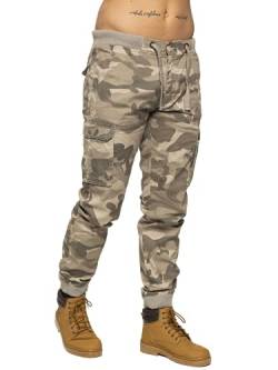 989Zé ENZO EZ409 Herren Camouflage Combat Jogginghose Militär Hose Cargo Camo Arbeit Freizeit Baumwolle Hose, beige, 30 W/32 L von 989Zé ENZO