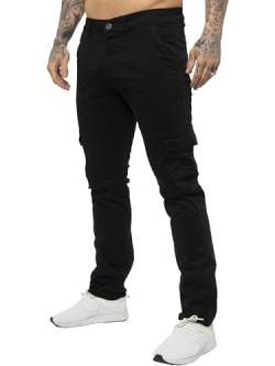 989Zé ENZO Herren Cargo Slim Fit Stretch Chino Jeanshose EZ410 SCHWARZ 28 von 989Zé ENZO