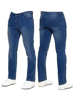 989Zé ENZO Herren-Jeans, Stretch, gerades Bein, legere Passform, klassische Basic-Denim-Hose, blau, 34 W/34 L von 989Zé ENZO
