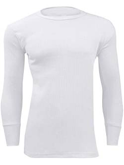 989Zé ENZO Herren Thermo-Top Lange Unterhose T-Shirt Unterwäsche Ski Winter Wärmer Stretch Kurz und Langarm Basisschicht, Weiße lange Ärmel, 58 von 989Zé ENZO