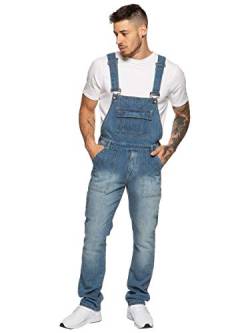 989Zé ENZO Latzhose für Herren, Denim-Blau, für Arbeit, Mode, lässig, 30–50 Taillengrößen, blau, 42W x 32L von 989Zé ENZO