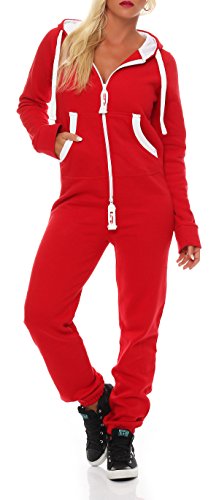 Damen Jumpsuit Jogger Jogging Anzug Trainingsanzug Einteiler Overall 9t5 rot S von 9t5