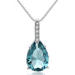 Pure Natural Blue Topaz Anhänger 925 Sterling Silber Karat Halskette Colgantes Hochzeit Anhänger für Frauen von A/N