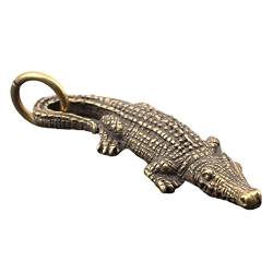 Messing Krokodil Mode Schlüsselanhänger Hängende Schmuckstücke Kupfer Tier Alligator Anhänger Feng Shui Schlüsselanhänger Ringe Geschenke, Messing von A/X