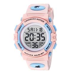 A ALPS Digital Uhren für Kinder Jungen - 5 ATM Wasserdicht Sports Outdoor Digitaluhren Kinder Silikon Armbanduhr mit Wecker/Stoppuhr/LED-Licht/Stoßfest/Datum,Elektronische Kinderuhren von A ALPS