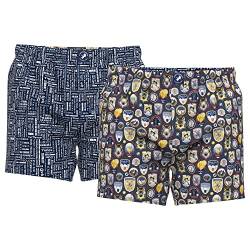 A FISH NAMED FRED 2er Pack Herren Web Boxershort Unterwäsche Skigebiete Badges, Grösse:L, Farbe:Design 05 von A FISH NAMED FRED