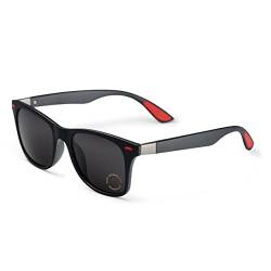 A-VISION Sonnenbrille Unisex mit polarisierten Gläsern I Stylische, schwarze Brille im Retro Look I Schutz vor intensivem Sonnenlicht (UV400) I Verstärkter & leichter TR90 Rahmen I Getönte Gläser von A-VISION