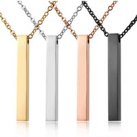 A&A Kette mit Anhänger mit Gravur Personalisierte Halskette Säulenkette zum Gravieren für Damen Herren von A&A