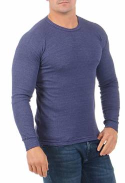 A&LE Fashion Herren Thermo-Unterhemd Langarm Innenfleece für den Winter warm Arbeitsbekleidung angeraut 4035 (6/L, Blau) von A&LE Fashion