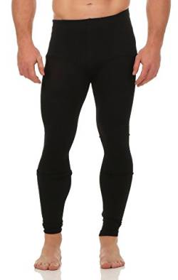 A&LE Fashion Herren Thermo Unterhose Leggings Pants mit Innenfleece warme Unterwäsche CL 2020 (S/M, Black / 2 Stück) von A&LE Fashion