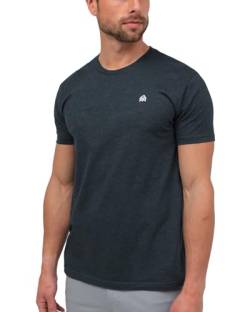 INTO THE AM Herren-T-Shirt – Kurzarm Rundhalsausschnitt weich tailliert T-Shirt S – 4XL Frisches klassisches T-Shirt, Basic – Dark Navy Heather, XL von INTO THE AM