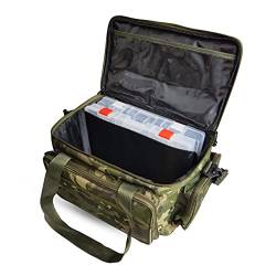 A&N Angeltasche Camouflage mit 2 Tackle Boxen 45x25x22cm Gerätetasche Köderbox von A&N