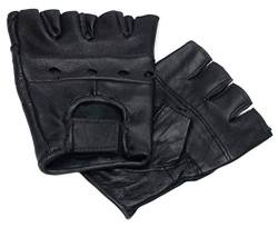 A. Blöchel Lederhandschuhe ohne Finger fingerlose Handschuhe, schwarz Größe S - XXL (XXL) von A. Blöchel