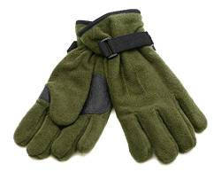A. Blöchel Warme & Weiche Thinsulate Fleece Handschuhe mit Besatz Winterhandschuhe in Oliv oder Schwarz S-XXL (XXL, Oliv) von A. Blöchel