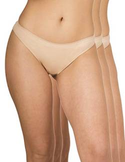 A.A UNDERWEAR - Unterhosen Damen - Baumwolle & Modal - Bikini Panty mit Niedriger Taille - 3er Pack - Low Cut Slips - Bequeme Unterwäsche Frauen (Beige, L) von A.A UNDERWEAR