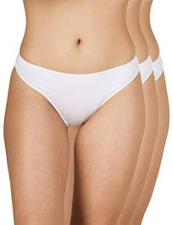 A.A UNDERWEAR - Unterhosen Damen - Baumwolle & Modal - Bikini Panty mit Niedriger Taille - 3er Pack - Low Cut Slips - Bequeme Unterwäsche Frauen (Weiß, L) von A.A UNDERWEAR