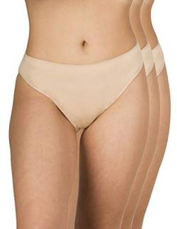 A.A UNDERWEAR - Unterhosen Damen - Hipster Tai Panties mit Hoher Taille- 3er Pack - Baumwolle & Modal - Bequeme Unterwäsche Frauen (Beige, M) von A.A UNDERWEAR