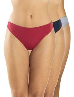 A.A UNDERWEAR - Unterhosen Damen - Hipster Tai Panties mit Hoher Taille- 3er Pack - Baumwolle & Modal - Bequeme Unterwäsche Frauen (Mehrfarbig Dunkelblau/Bordeaux/Grau, 2XL) von A.A UNDERWEAR