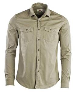 A. Blöchl Herren Hemd Vintage Langarm (Khaki/5XL) von A.Blöchl