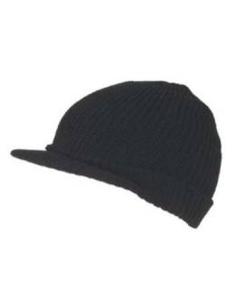 A.Blöchl AB Super Warmes US Army Jeep Cap aus Grobstrick (Schwarz) von A.Blöchl