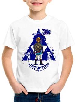 A.N.T. Breath Link Blue T-Shirt für Kinder Hyrule Gamer, Farbe:Weiß, Größe:116 von A.N.T. Another Nerd T-Shirt