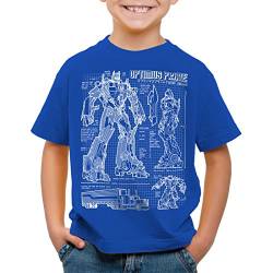 A.N.T. Optimus Prime T-Shirt für Kinder Blaupause Autobot, Farbe:Blau, Größe:128 von A.N.T. Another Nerd T-Shirt