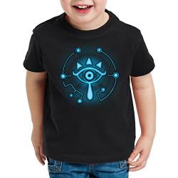 A.N.T. Sheikah T-Shirt für Kinder tafel wild The Breath of SNES Ocarina link, Farbe:Schwarz, Größe:140 von A.N.T. Another Nerd T-Shirt