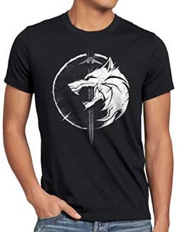 A.N.T. Temerien Saga Herren T-Shirt Geralt Wolf Schwert, Größe:4XL von A.N.T. Another Nerd T-Shirt