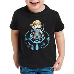 A.N.T. Wild Link Kinder T-Shirt The Breath of SNES Ocarina, Farbe:Schwarz, Größe:152 von A.N.T. Another Nerd T-Shirt