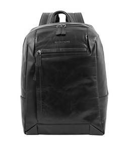 1155 Rucksack aus echtem Leder, für Laptop, Tablet, Arbeit, Schwarz, Schwarz , L, Rucksack von A1 FASHION GOODS