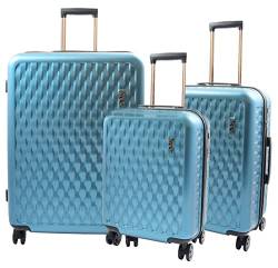 A1 FASHION GOODS 8 Räder Hartschale Premium Gepäck Leichte Koffer Reisetaschen Groovy Blau, blau, Set of 3 | Cabin+ Medium+ Large, Gepäckstück mit Rädern von A1 FASHION GOODS