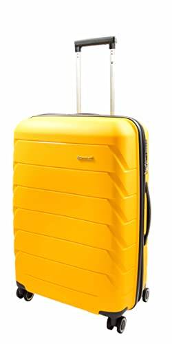 A1 FASHION GOODS Starke 8 Räder Gepäck Reisetaschen Hartschale PP Erweiterbar Koffer Orion, gelb, Medium Check-in Size 24", Erweiterbares Hartschalengepäck mit Drehrollen von A1 FASHION GOODS