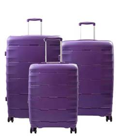 A1 FASHION GOODS Starkes Gepäck mit 8 Rädern, leicht, erweiterbar, Hartschale, PP-Koffer, Reisetasche, Arcturus, violett, Set of 3 (C-M-L), Koffer von A1 FASHION GOODS